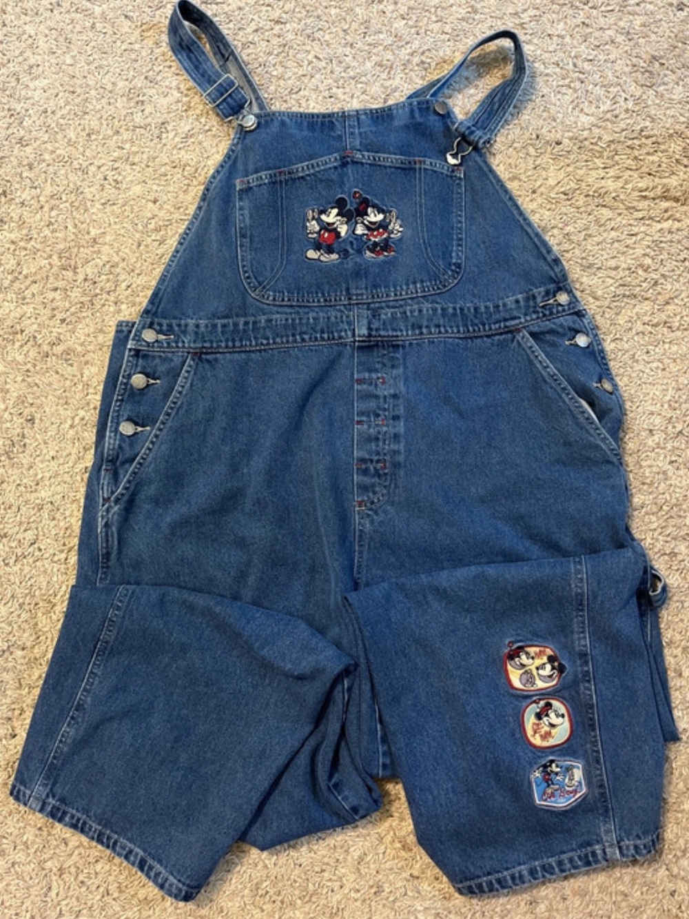 Rare Vintage 90s Disney Mickey and Minnie Overalls For Adults - Picture 3 of 16